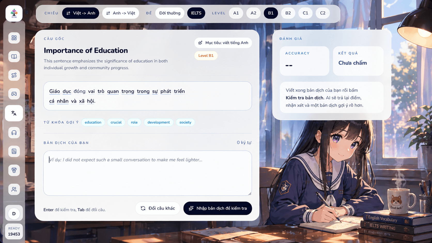 Writing nhận góp ý trên Cày Từ Vựng